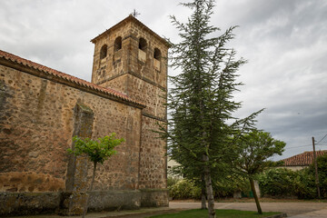 Fototapeta na wymiar Church of Saint Michael the Archangel in Cidones town, province of Soria, Castile and Leon, Spain