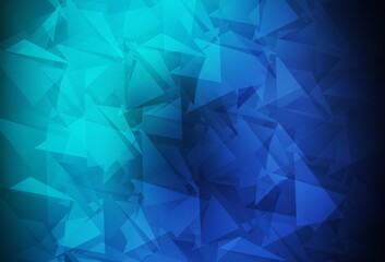 Dark Blue, Green vector gradient triangles texture.