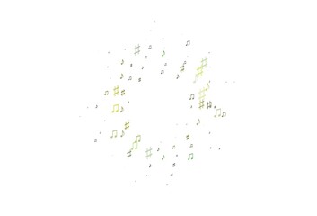 Light Blue, Yellow vector backdrop with music notes.