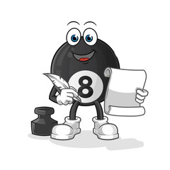 billiard writer vector. cartoon character