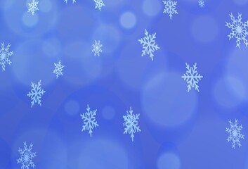 Fototapeta na wymiar Light BLUE vector cover with beautiful snowflakes. Shining colored illustration with snow in christmas style. The template can be used as a new year background.