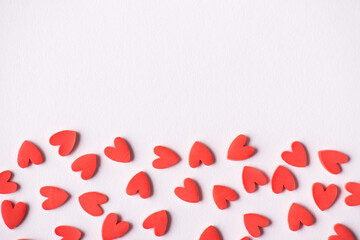 Happy mom day congratulations concept. Photo of lovely red nice hearts  isolated white background