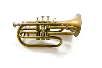 Obraz na płótnie Canvas Trumpet on white background
