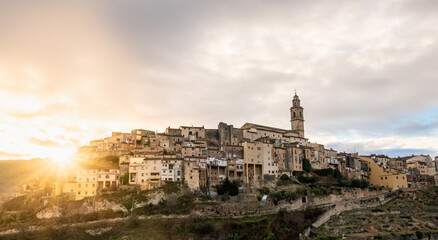 Fototapeta premium The town of Bocairent, with views to the hermitage.