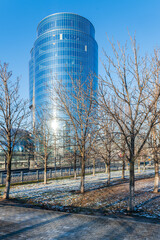 Modern business center. Fully glass buildings.