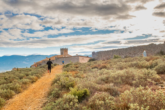 Runners running in the mountain.