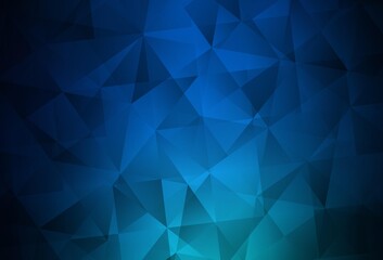 Dark BLUE vector polygonal template.