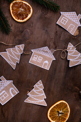 Paper craft Christmas tree garland