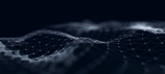 Artificial intelligence in a network connection. Structural transmission of information. 3D rendering. © Olena