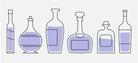 Mid Century Modern Liquor bottles 