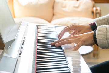 Woman playing paino