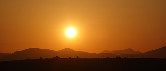 Scenic landscape during sunset