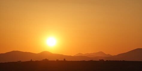 Scenic landscape during sunset