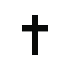 black cross icon on white background, vector illustration