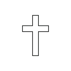 black cross icon on white background, vector illustration