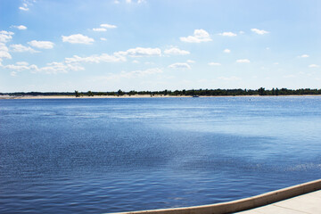 View of the Volga river. Volgograd embankment.