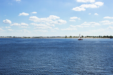 View of the Volga river. Volgograd embankment.