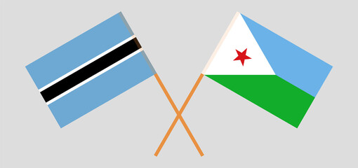 Crossed flags of Botswana and Djibouti