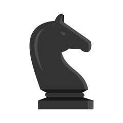 Chess piece knight icon isolated on white background.