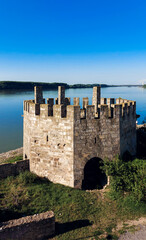Smederevo fortress at Danube river in Serbia. Sunny day at the medieval fortress.