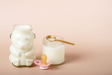 Baby food, bottle of milk