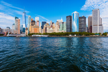 Fototapeta na wymiar Manhattan panoramic skyline view. New York City, USA.