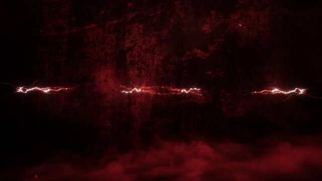 Red Glowing Lightning Thunderbolt Intro Logo Motion Background