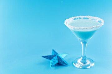 Blue Jack frost cocktail in a glass