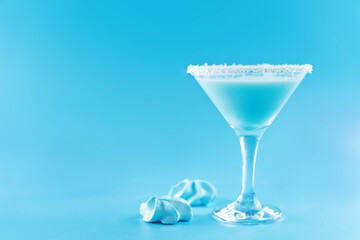 Blue Jack frost cocktail in a glass