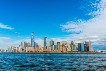 Manhattan panoramic skyline view. New York City, USA.