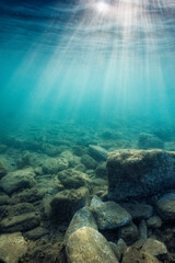 View of underwater stones