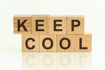 Keep Cool written on a wooden cube