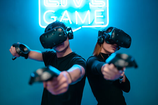 Cover for VR games. Augmented reality. The players are ready.