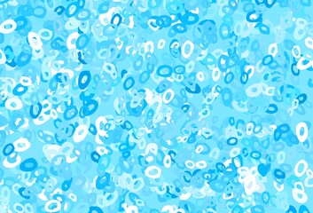 Light BLUE vector background with bubbles.