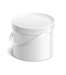 Plastic bucket on background. 