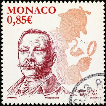 Sir Arthur Conan Doyle On Postage Stamp Of Monaco