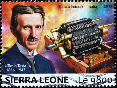 Tesla's induction motor on postage stamp