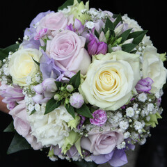 Blumenstrauß, Brautstrauß, flieder, rosa