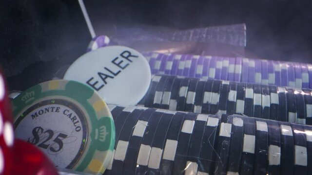 Gambling Dices and Money Chips