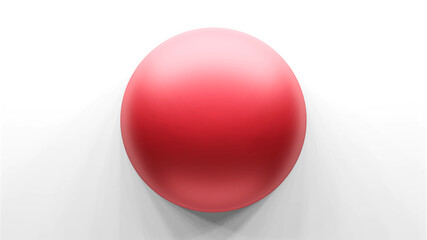 Red button isolate backbround , 3D render