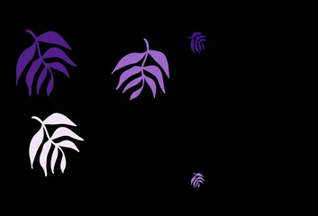 Dark Purple, Pink vector natural pattern with leaves.