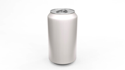 Aluminium  can or soda pack mock up  isolated on white background. 3D rendering