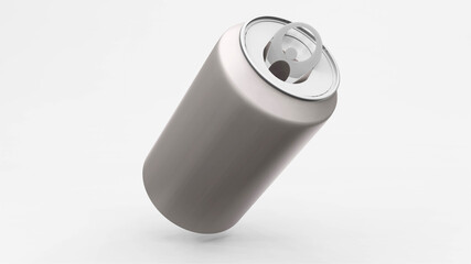 Aluminium  can or soda pack mock up  isolated on white background. 3D rendering