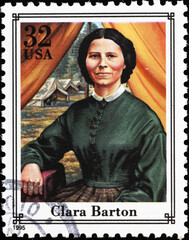 Clara Barton on american postage stamp