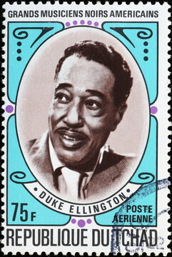 Duke Ellington portrait on african stamp