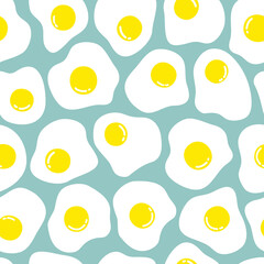 Vector seamless pattern with scrambled eggs