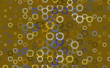 Light Blue, Yellow vector background with bubbles.