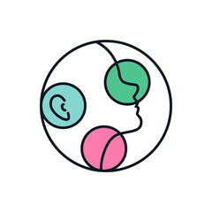 Ear throat and nose. Illustration of the head as a symbol of care for the ears, throat and nose on a white background