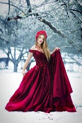 Fototapeta premium woman in red dress