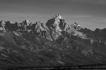 Teton Mountain in Black and White